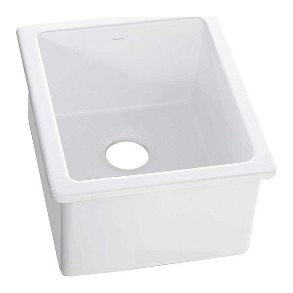 Sink, 16-3/8x18-7/8x10.12", Undr Bar, Whte
