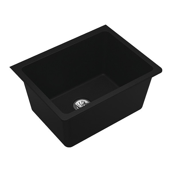 Sink, Undermount Mount, 0 Hole, 22.339" x 16.429", Black