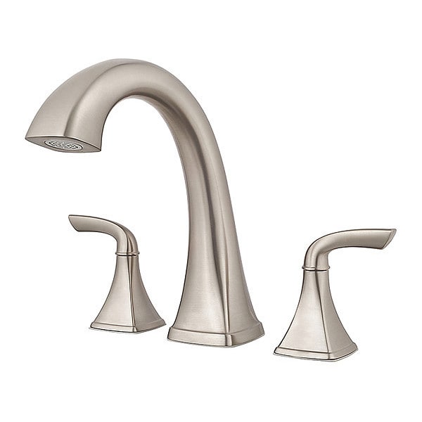 Dual Handle Bathroom Faucet, 1-3/16" Mount, Brushed Nickel 3 Hole