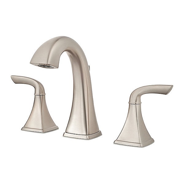 Dual Handle Bathroom Faucet, 8"-15" Mount, Brushed Nickel 3 Hole