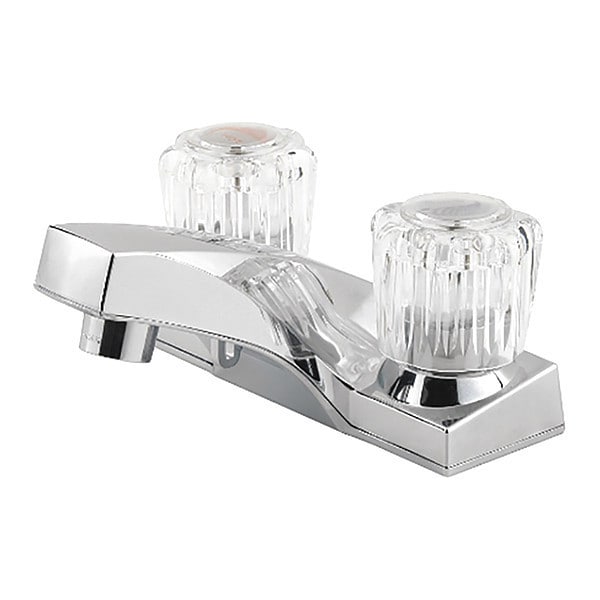 Dual Handle Bathroom Faucet, 4" Mount, Polished chrome 3 Hole