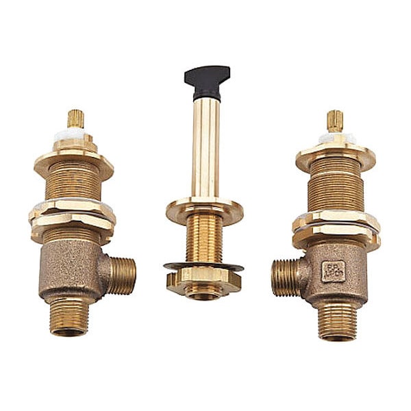Tub Rough-In Valve, 3-Hole, Adj., 1/2"