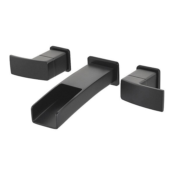 Dual Handle Bathroom Faucet, Matte Black 3 Hole