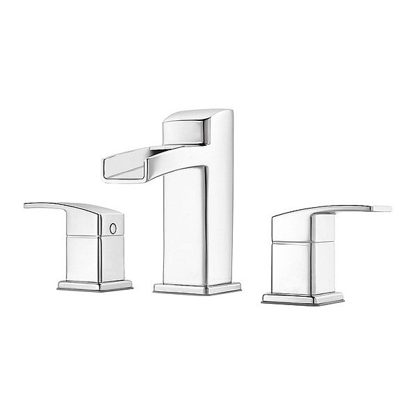 Dual Handle Bathroom Faucet, 8" to 15" Mount, Polished chrome 3 Hole