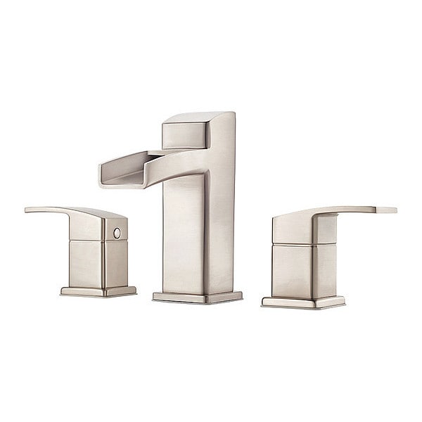 Dual Handle Bathroom Faucet, 8"to 15" Mount, Brushed Nickel 3 Hole