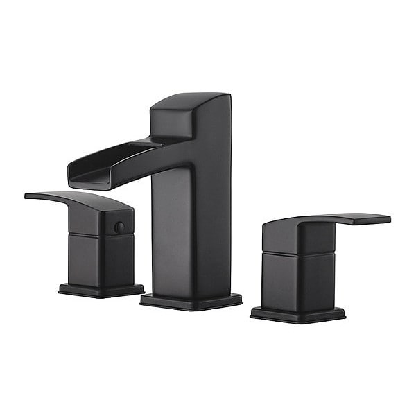 Dual Handle Bathroom Faucet, 8"to 15" Mount, Matte Black 3 Hole