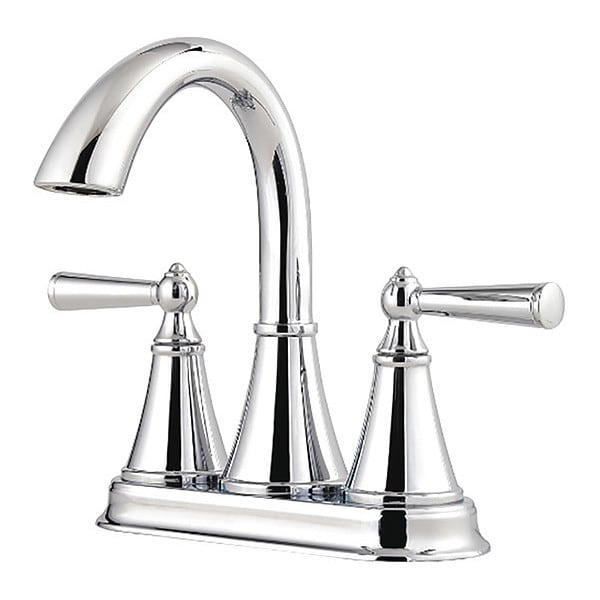 Dual Handle Bathroom Faucet, 4" Mount, Polished chrome 3 Hole