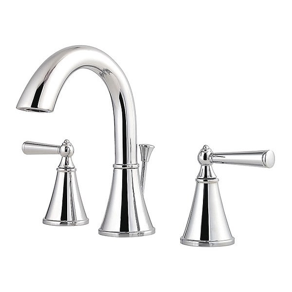 Dual Handle Bathroom Faucet, 8" Mount, Polished chrome 3 Hole
