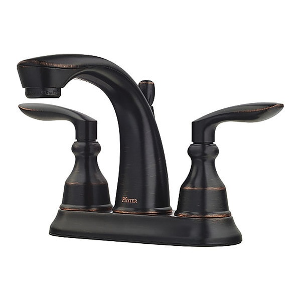 Dual Handle Bathroom Faucet, 4" Mount, Tuscan Bronze 3 Hole