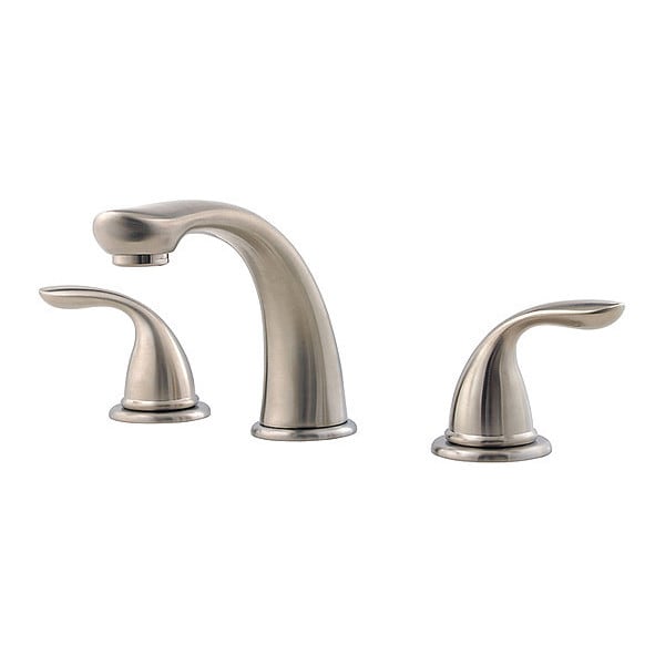 Dual Handle Bathroom Faucet, 8" Mount, Brushed Nickel 3 Hole
