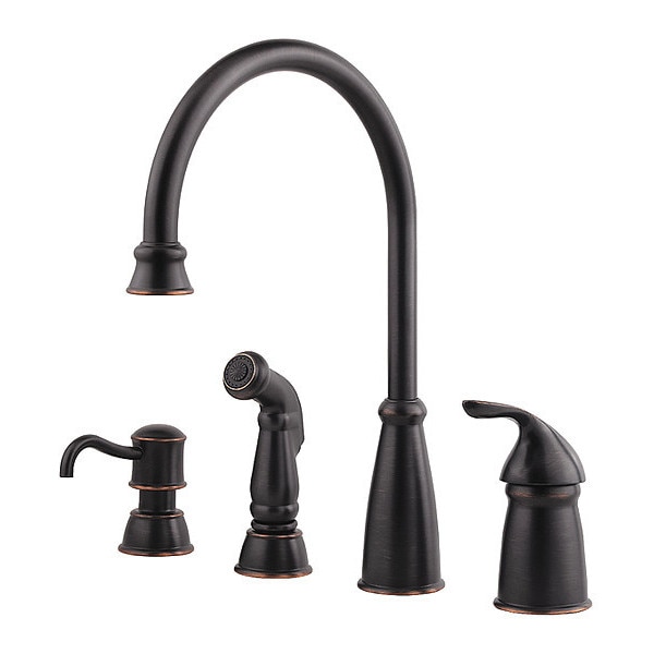 Residential 3 or 4 Hole Kitchen Faucet w/Side Spray, SS
