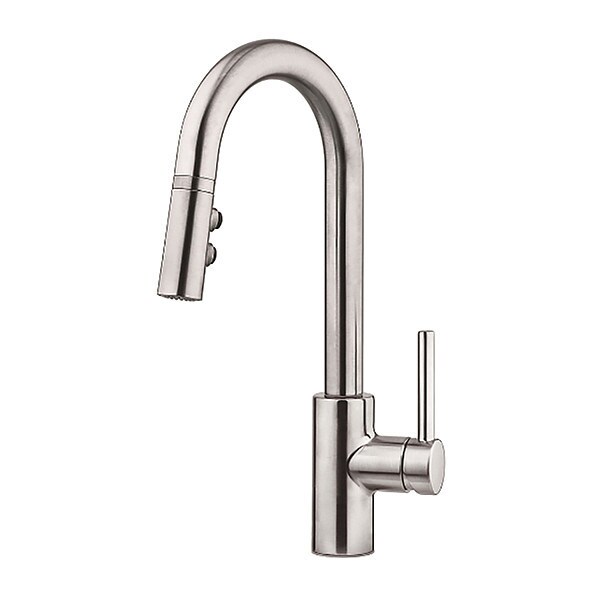 Kitchen Faucet, 1-Handle, Pull-Down, SS, Single Hole Only Mount, 1 Hole Residential