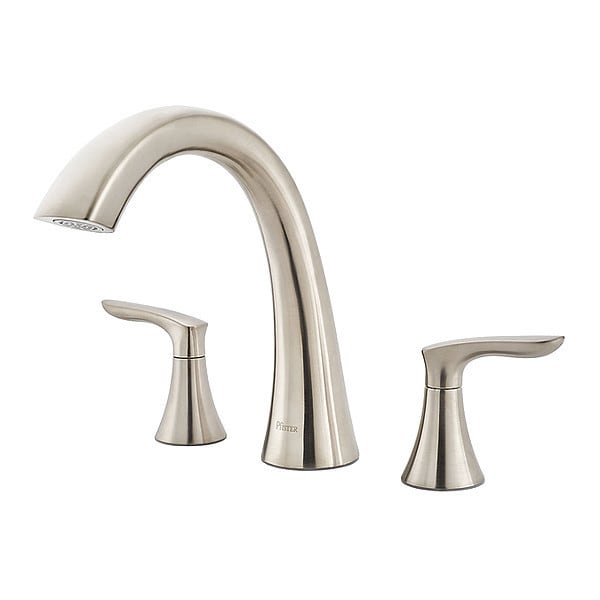 Dual Handle Bathroom Faucet, Brushed Nickel 3 Hole