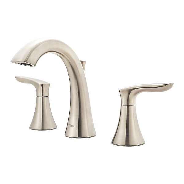 Dual Handle Bathroom Faucet, Brushed Nickel 3 Hole