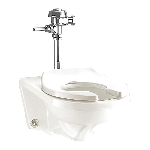 AfWal 1.28-1.6GPF RetrofitToilet Wh, 1.28 to 1.6 gpf, Flushometer, Wall Mount, Elongated, White