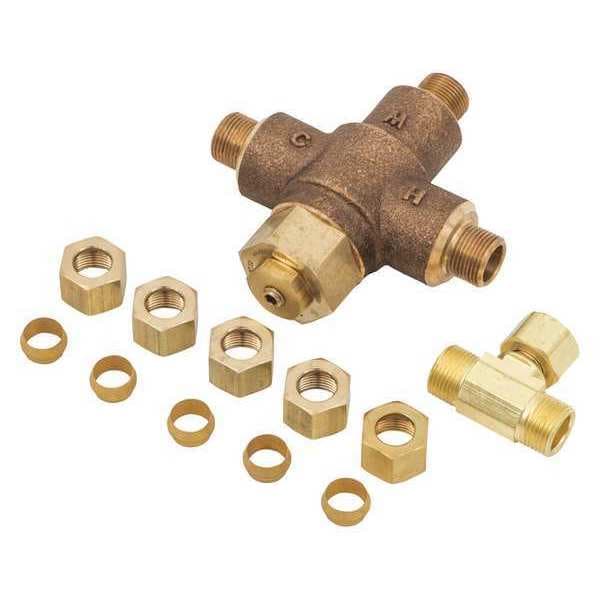 Tempering Valve, Compression Inlet, Brass