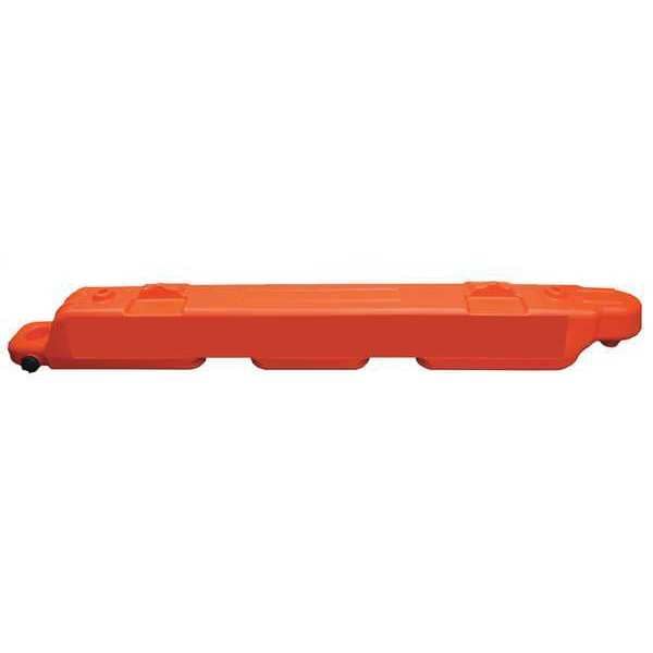 Airport Barricade, Plastic, 10 in Height, 96 in Length, 25 lb, Orange/White