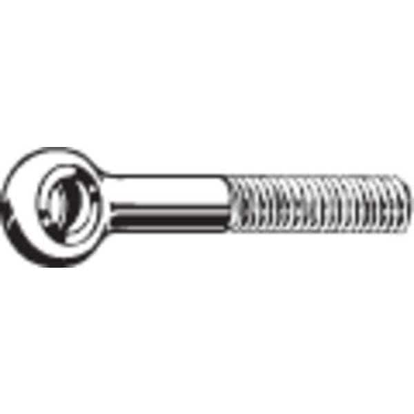 Eye Bolt Without Shoulder, M8-1.25, 22 mm Shank, 8 mm ID, Steel, Plain, 25 PK