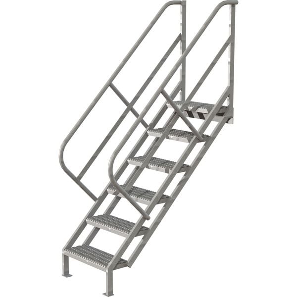 95 in Overall H, Stair Unit, Steel, 6 Steps, 450 lb Load Capacity