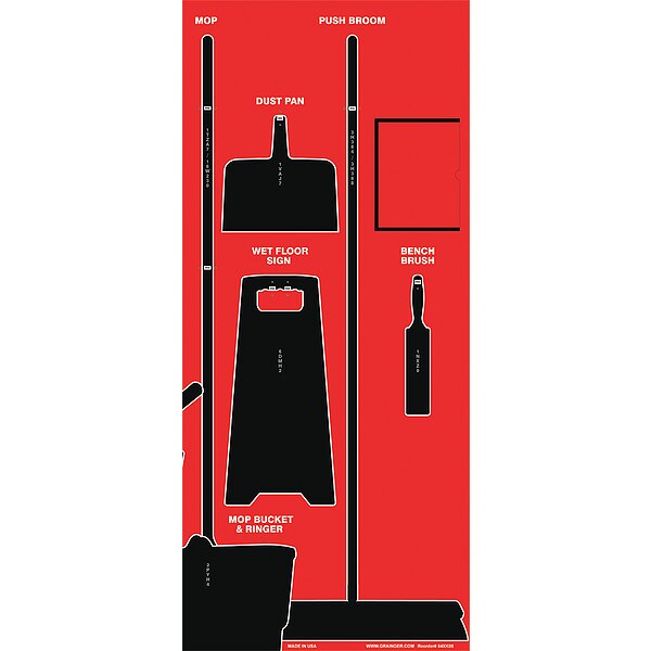Shadow Board, 68 in H, 30 in W, Red