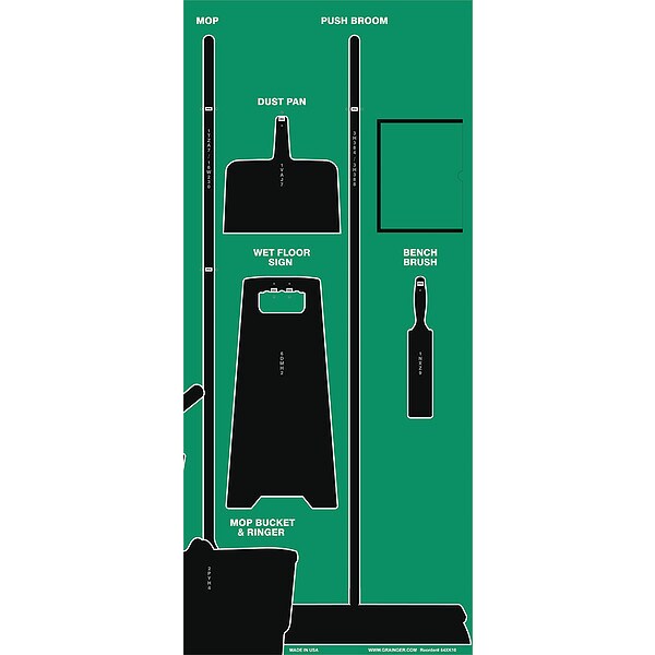 Shadow Board, 68 in H, 30 in W, Green