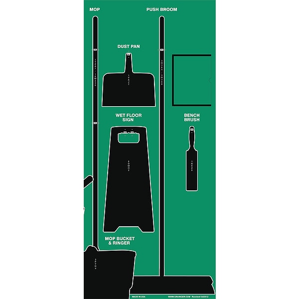 Shadow Board, 68 in H, 30 in W, Green