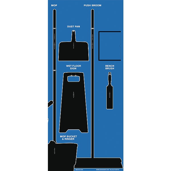 Shadow Board, 68 in H, 30 in W, Blue