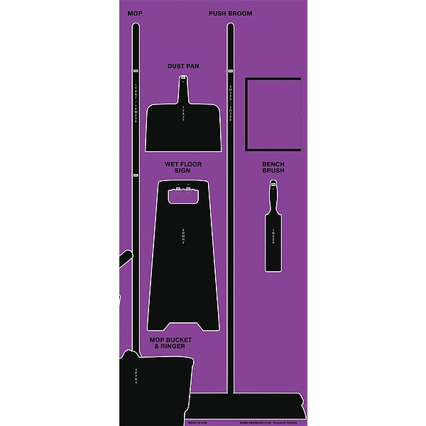 Shadow Board, 68 in H, 30 in W, Purple