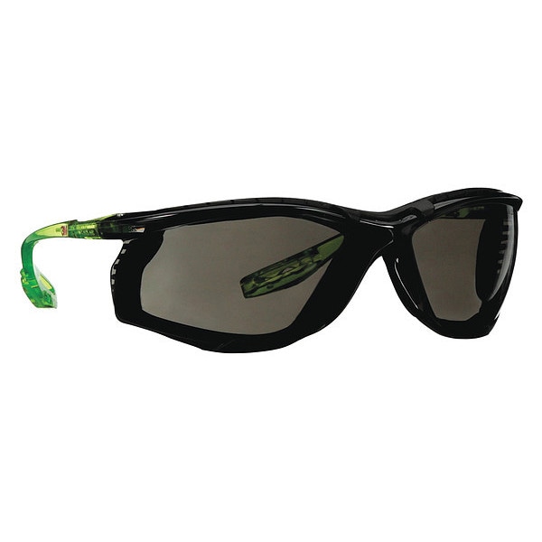 CCS, Safety Glasses, Scotchgard Anti-Fog & Anti-Scratch, Gray Lens, Green Frame, Frameless