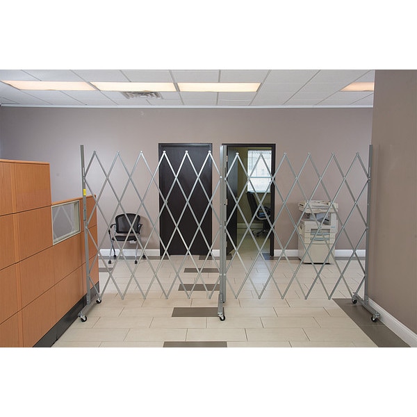 Folding Gate, Gray, 1 to 12 ft. Opening W