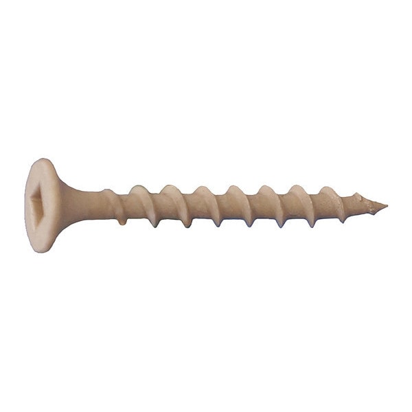 Deck Screw, #10 x 3-1/2 in, Steel, Flat Head, Square Drive, 1500 PK