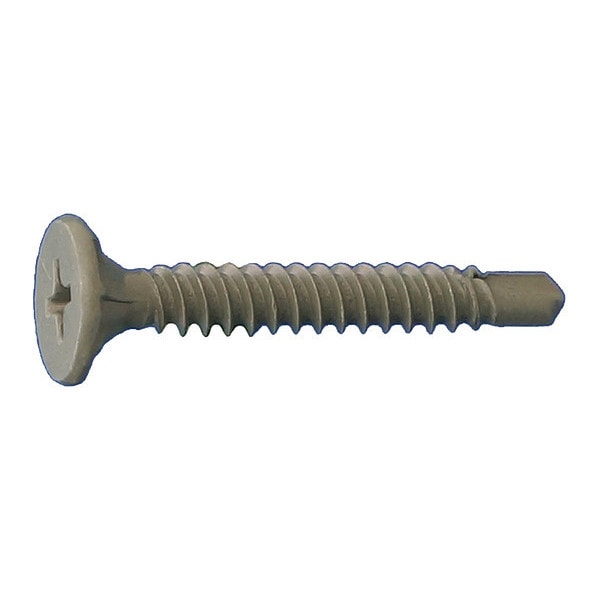 Self-Drilling Screw, #8 x 2-1/4 in, Dagger Guard Steel Wafer Head Phillips Drive, 3000 PK