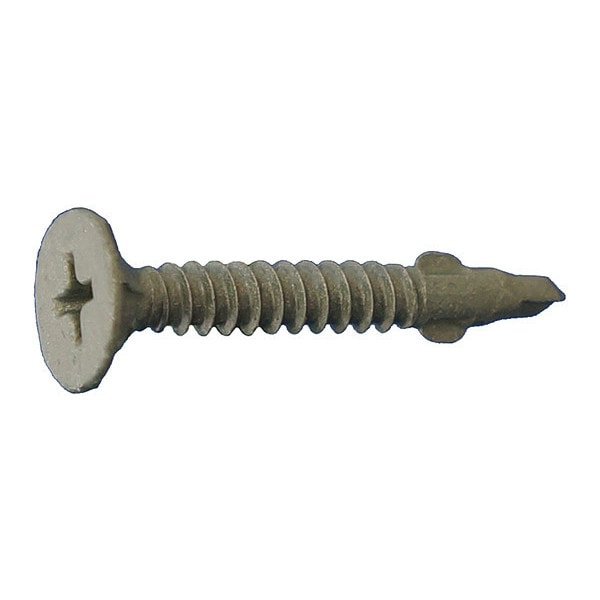 Self-Drilling Screw, #8 x 1-1/4 in, Dagger Guard Steel Wafer Head Phillips Drive, 5000 PK