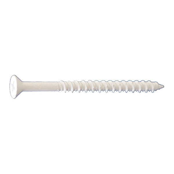 Dagger-Con Concrete Screw, 3/16" Dia., Flat, 2 1/4 in L, DAGGER-GUARD WHITE, 2500 PK