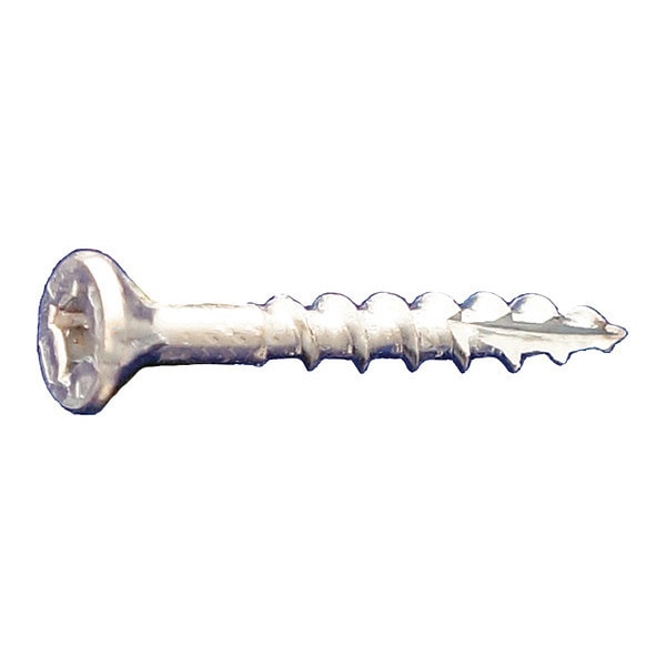 Wood Screw, #8, 1 in, Zinc Plated Low Carbon Steel Flat Head Phillips Drive, 10000 PK