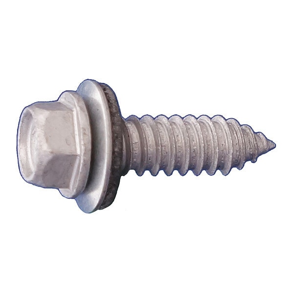 Sheet Metal Screw, 1-1/2"-14 x 17 in, Dagger Guard Steel Flange Hex Head External Hex Drive