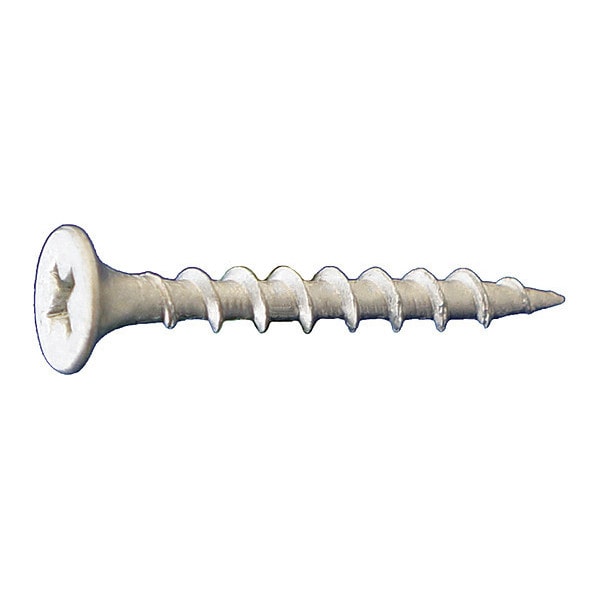 Deck Screw, #10 x 3-1/2 in, Steel, Flat Head, Phillips Drive, 1500 PK