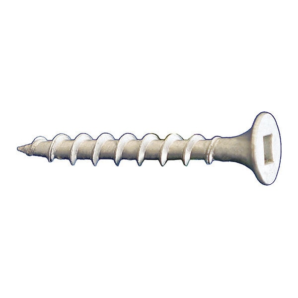 Deck Screw, #10 x 3-1/2 in, Steel, Flat Head, Square Drive, 1500 PK