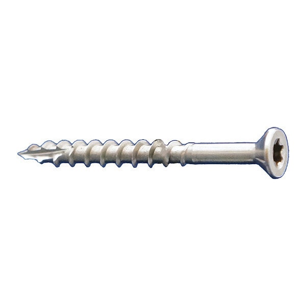 Deck Screw, #10 x 2-1/2 in, 18-8 Stainless Steel, Flat Head, Torx Drive, 2000 PK