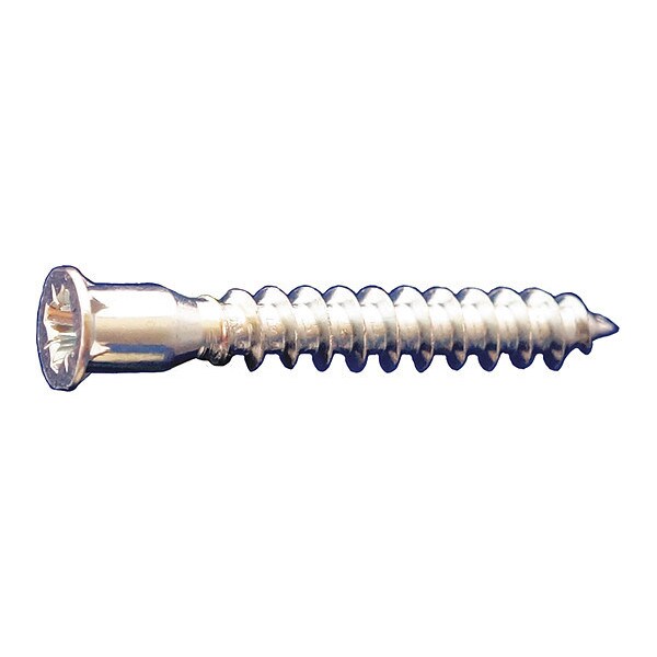 Wood Screw, M7, 50 mm, Zinc Plated Low Carbon Steel Flat Head Pozidriv Drive, 2000 PK
