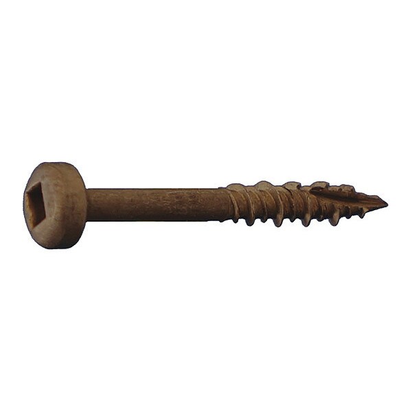Wood Screw, #6, 1-1/2 in, Oil Rubbed Low Carbon Steel Square Drive, 7000 PK