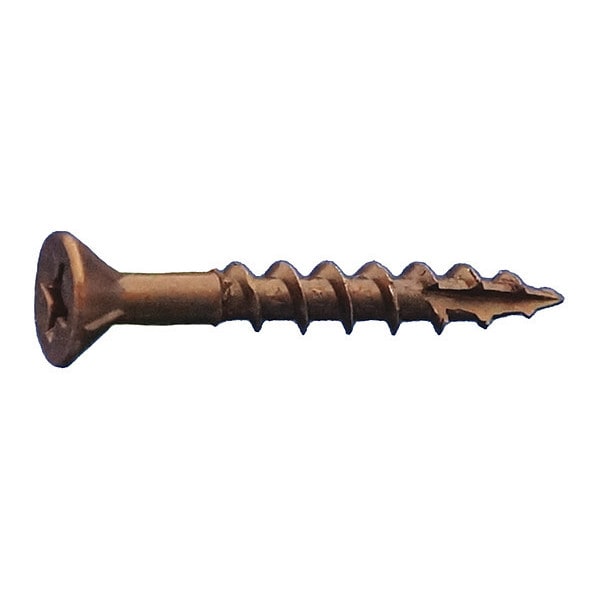Wood Screw, #8, 1 in, Oil Rubbed Low Carbon Steel Flat Head Phillips Drive, 10000 PK