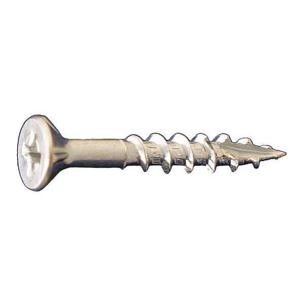 Wood Screw, #8, 3/4 in, Zinc Plated Low Carbon Steel Flat Head Phillips Drive, 10000 PK