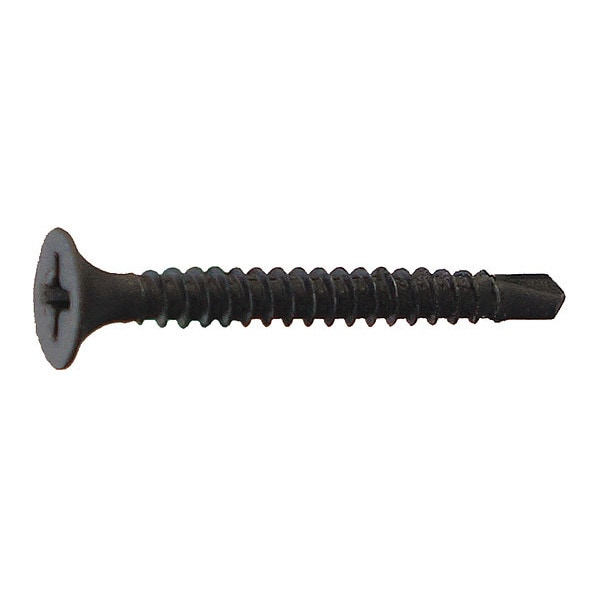 Self-Drilling Screw, #8 x 2-3/8 in, Phosphate Steel Flat Head Phillips Drive, 3000 PK