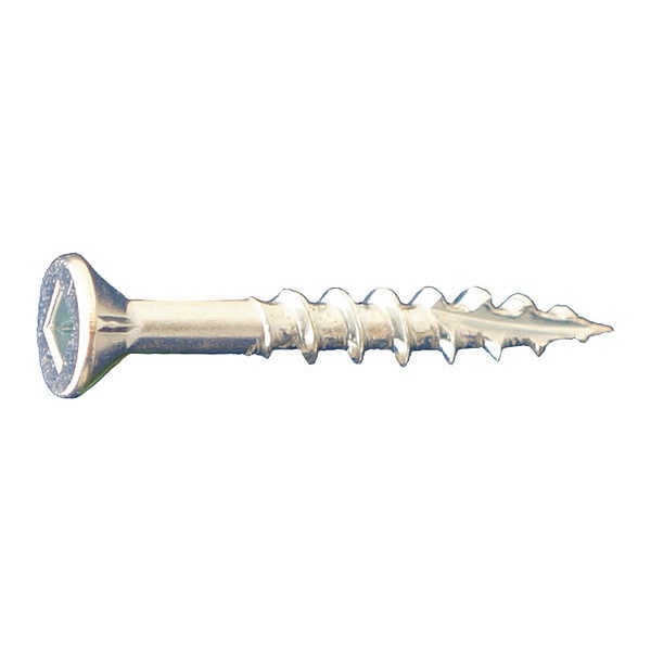 Wood Screw, #8, 3/4 in, Zinc Plated Low Carbon Steel Flat Head Square Drive, 10000 PK