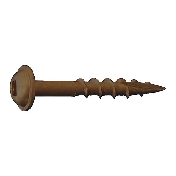 Wood Screw, #8, 1-1/2 in, Oil Rubbed Low Carbon Steel Flange Round Head Square Drive, 5000 PK