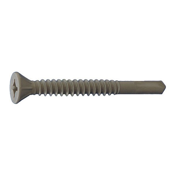 Self-Drilling Screw, #10-16 x 1-13/16 in, ACQ Dagger Ultra-Guard Coating Steel Flat Head 2500 PK