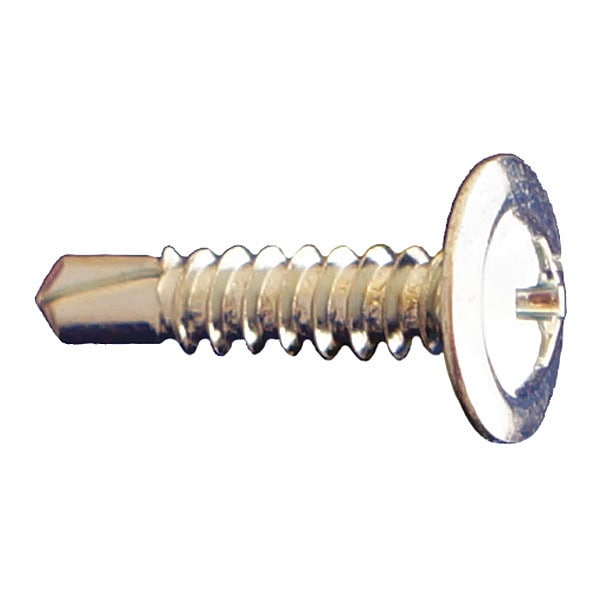 Self-Drilling Screw, #10 x 2-1/2 in, Zinc Plated Steel Truss Head Phillips Drive, 2500 PK