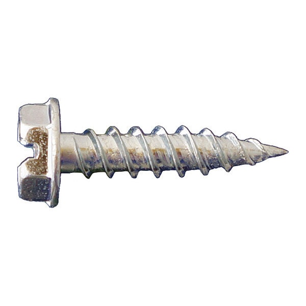 Sheet Metal Screw, #8 x 3/4 in, Zinc Plated Steel Flange Hex Head External Hex Drive, 10000 PK