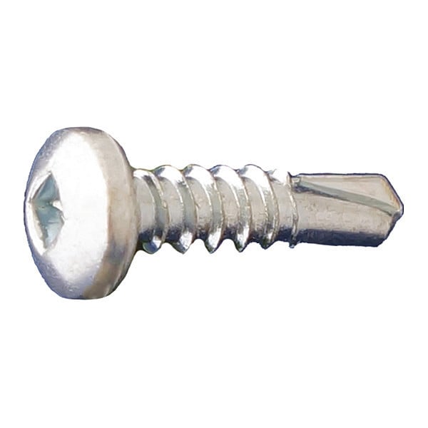 Self-Drilling Screw, #10 x 1-1/2 in, Zinc Plated Steel Pan Head Square Drive, 3000 PK